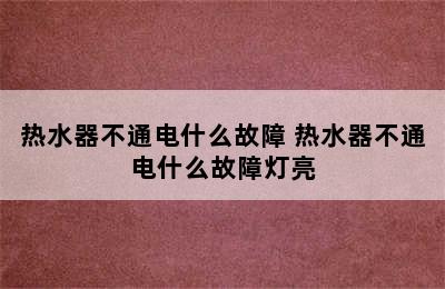 热水器不通电什么故障 热水器不通电什么故障灯亮